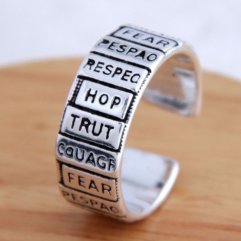 Fashion Jewelry Retro Letter Exaggerated Open Ring Wholesale Nhsc200909