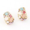 Korean Fashion Sweet Ol Shiny Opal Earrings Wholesales  Nhsc201761