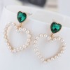 Boutique Korean Fashion Metal Sweet Peach Heart Pearl Stud Earrings Nhsc201793
