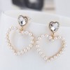 Boutique Korean Fashion Metal Sweet Peach Heart Pearl Stud Earrings Nhsc201793