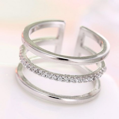 Korean Fashion Inlaid Zircon Open Ring Nhsc201816