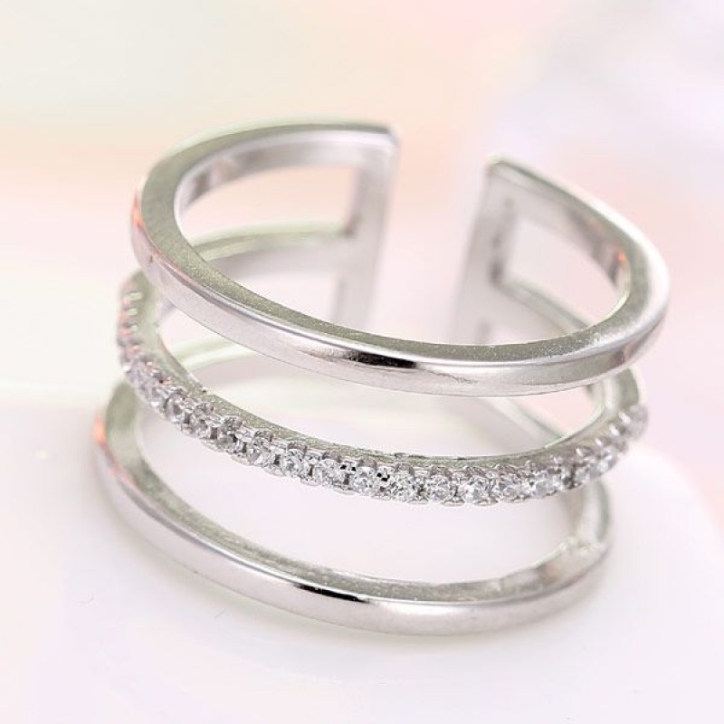 Korean Fashion Inlaid Zircon Open Ring Nhsc201816