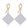 Korean Fashion Sweet Contrast Geometric Square Earrings Nhsc201819