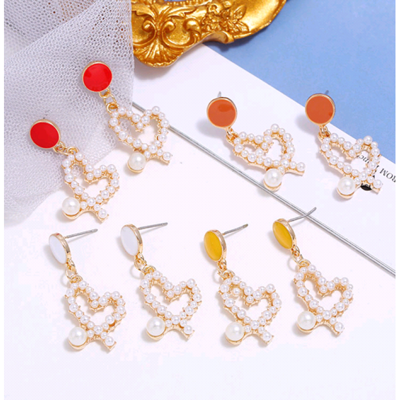 Korean Fashion Sweet Simple Love Pearl Earrings Nhsc201820