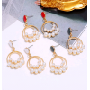 Korean Fashion Sweet Simple Circle Pearl Earrings Nhsc201821