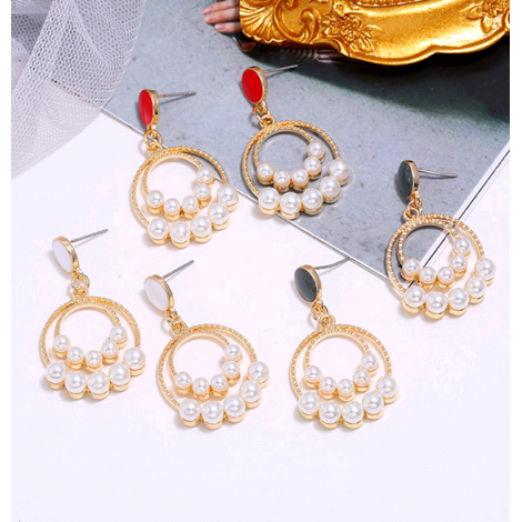 Korean Fashion Sweet Simple Circle Pearl Earrings Nhsc201821