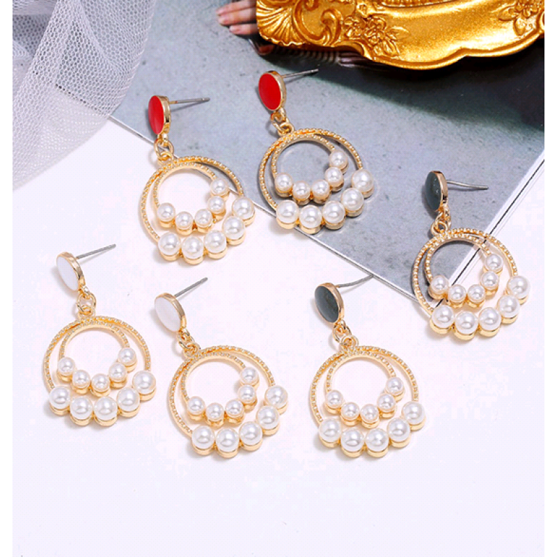 Korean Fashion Sweet Simple Circle Pearl Earrings Nhsc201821