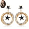 Fashion Metal Flash Diamond Simple Fivepointed Star Multicircle Earrings Nhsc201822