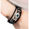 Fashionable Wild Leather Devils Eye Multilayer Bracelet Nhsc201827