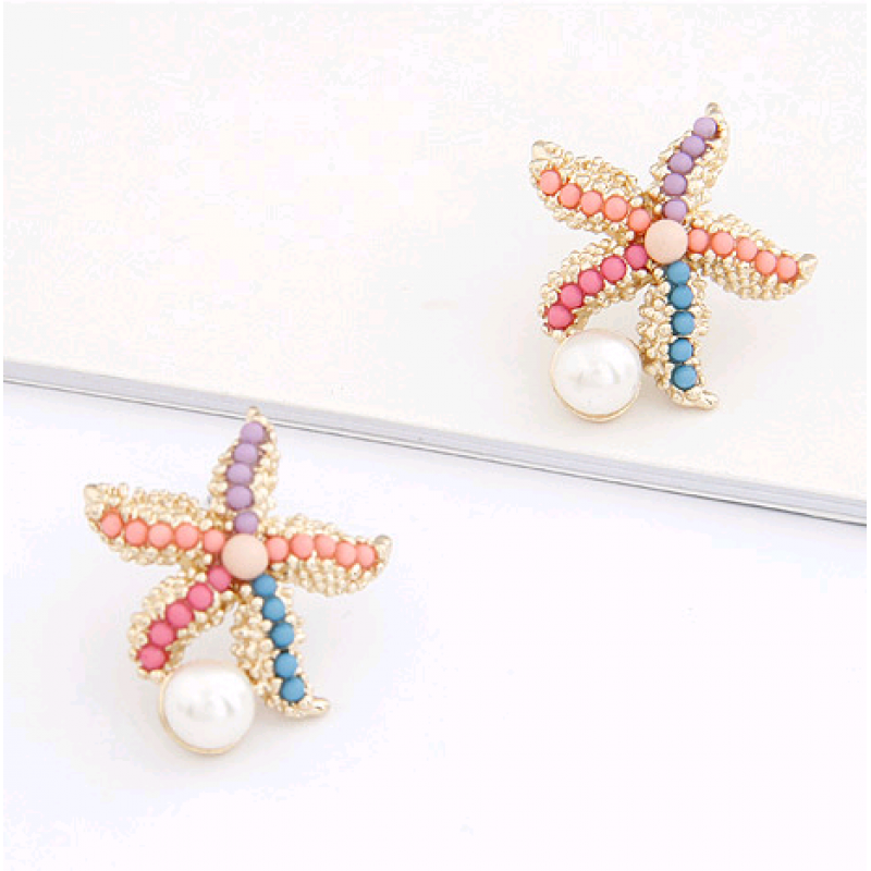 Fashion Jewelry Korean Fashion Starfish Stud Earrings Nhsc202421