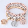 Fashion Jewelry Fashion Simple Tricolor Auspicious Tree Pendant Tricolor Corn Chain Multilayer Bracelet Nhsc202426