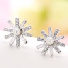 Fashion Jewelry Korean Sweet Ol Sun Flower Zircon Stud Earrings Nhsc202437