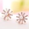 Fashion Jewelry Korean Sweet Ol Sun Flower Zircon Stud Earrings Nhsc202437