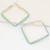 Jewellery For Women Fashion Metal Simple Bead Square Earrings Nhsc202451