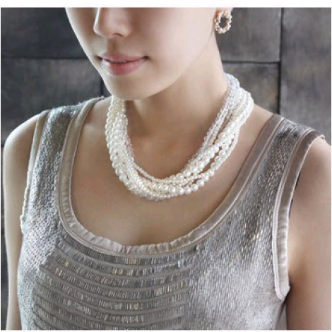 Fashion Jewelry Korean Multilayer Pearl Necklace Nhsc202453