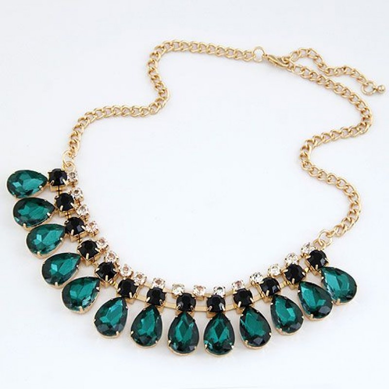 Fashion Gorgeous Gem Water Drop Short Money Chain Nhsc202455