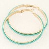 Fashion Jewelry Metal Simple Beaded Large Circle Earrings Nhsc202461