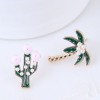 Korean Fashion Metal Wild Flower Tree Asymmetric Earrings Nhsc202462