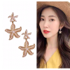 Fashion Jewelry Metallic Simple Starfish Pearl Stud Earrings Nhsc202465