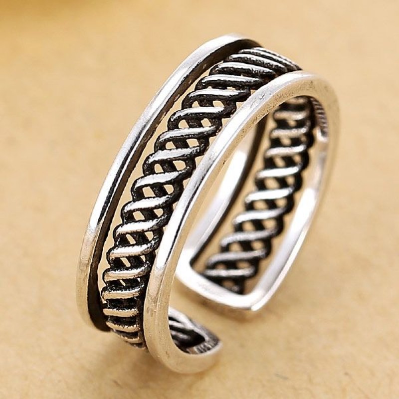 Fashion Jewelry Metal Vintage Woven Open Ring Nhsc202471