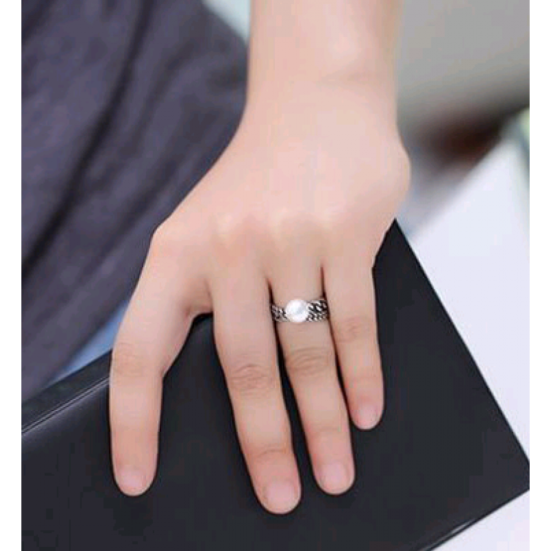 Fashion Jewelry Metal Vintage Woven Pearl Split Ring Nhsc202473