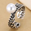 Fashion Jewelry Metal Vintage Woven Pearl Split Ring Nhsc202473