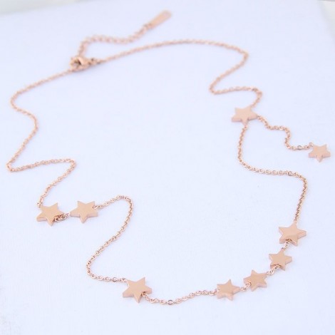 Korean Jewelry Titanium Steel Necklace Simple Titanium Steel Flashing Star Female Necklace Nhsc203468