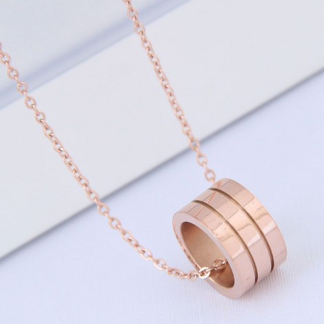 Fashion Exquisite And Simple Circle Titanium Steel Sweet Ol Female Necklace Nhsc203472