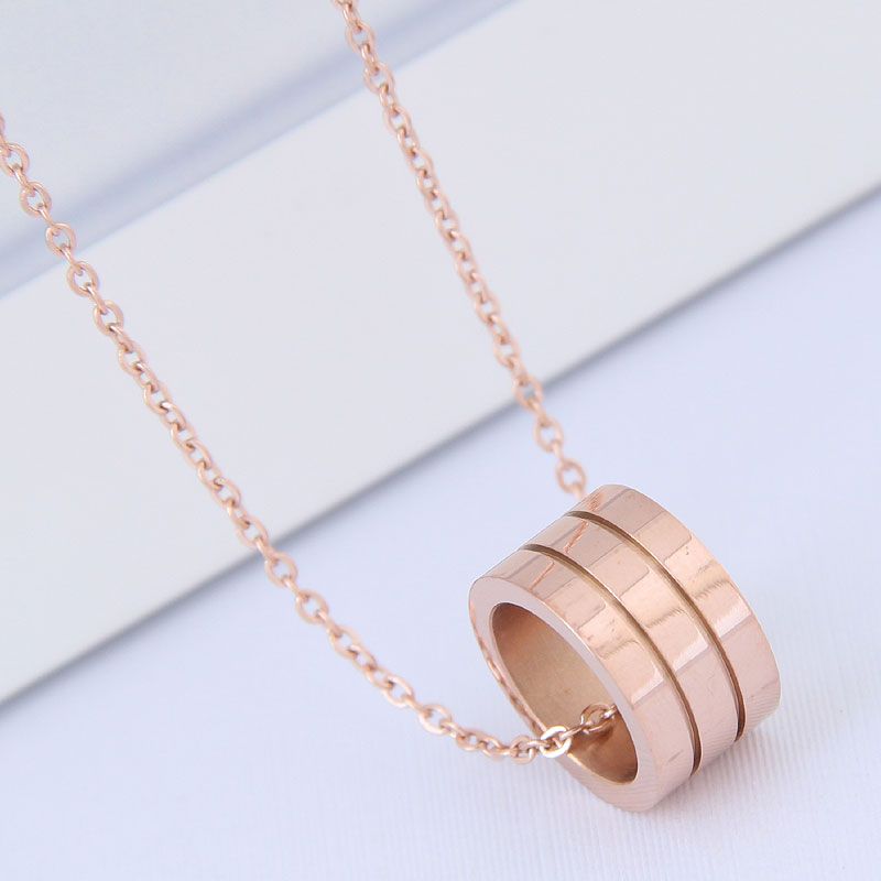 Fashion Exquisite And Simple Circle Titanium Steel Sweet Ol Female Necklace Nhsc203472