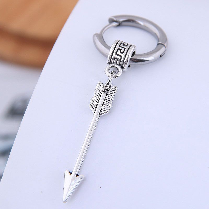 Earrings Men39s Single Men39s Simple Earrings Men39s Simple Hip Hop Titanium Steel Arrow Men39s Ear Hoops Nhsc203478