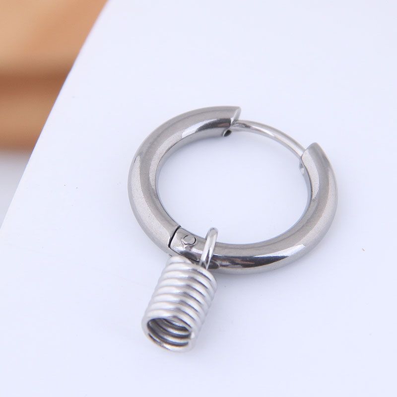 Earrings Men39s Simple Earrings Men39s Simple Hiphop Titanium Steel Spring Men39s Earrings Nhsc203479