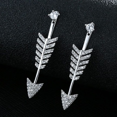 New Fashion Simple Copper Zircon Stud Earrings Nhsc203765
