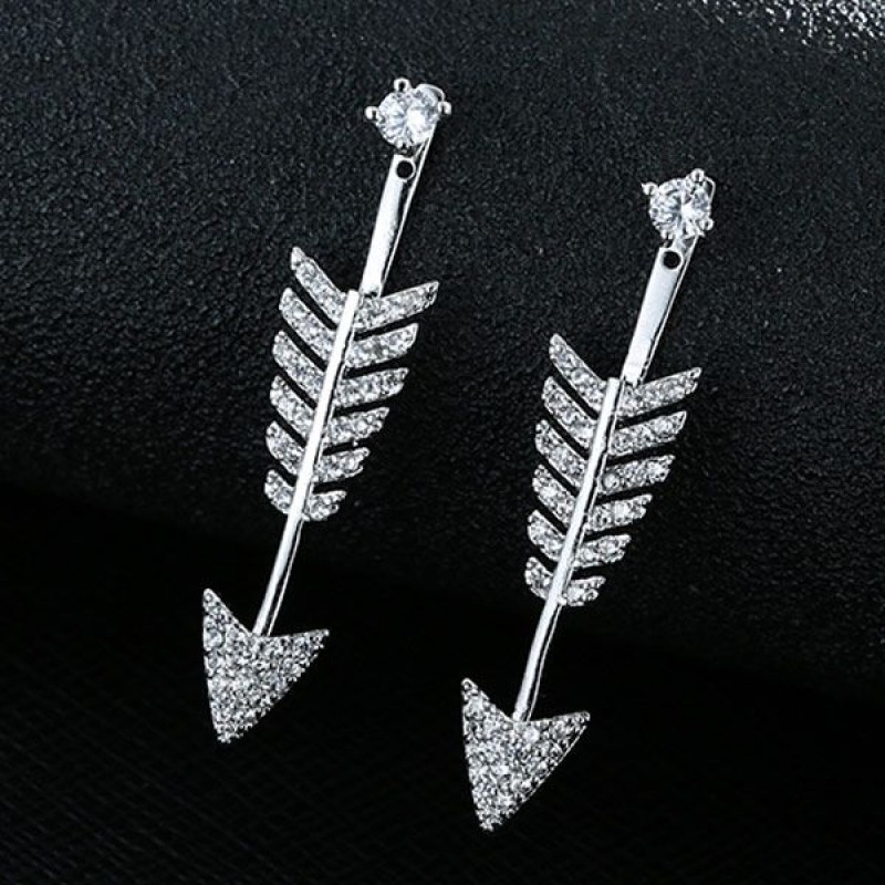 New Fashion Simple Copper Zircon Stud Earrings Nhsc203765