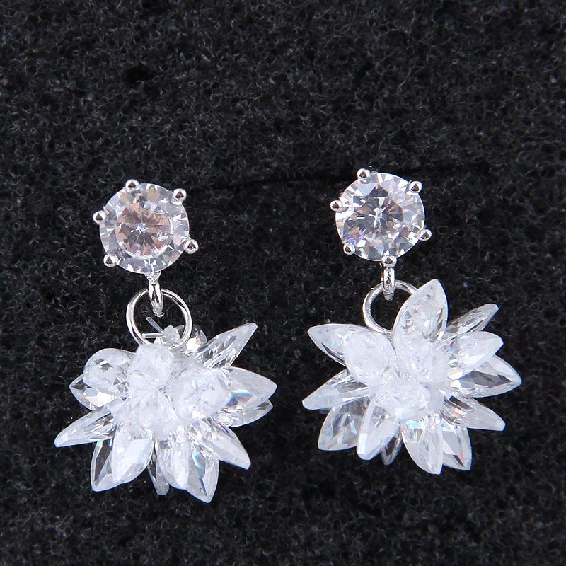 Korean Fashion Sweet Ol Ice Flower Earrings Nhsc203771