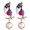 New Fashion Metal Wild Dripping Oil Hit Color Toucan Exaggerated Earrings Yiwu Wholesale Nhsc208043