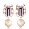 New Fashion Metal Wild Dripping Oil Hit Color Beetle Exaggerated Earrings Wholesale Yiwu Nhsc208044