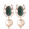New Fashion Metal Wild Dripping Oil Hit Color Beetle Exaggerated Earrings Wholesale Yiwu Nhsc208044