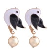 Fashion Metal Wild Dripping Oil Hit Color Magpie Temperament Exaggerated Earrings Nhsc208046