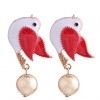 Fashion Metal Wild Dripping Oil Hit Color Magpie Temperament Exaggerated Earrings Nhsc208046