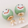 New Fashion Simple Ceramic Smile Earrings Yiwu Toppinggoods Wholesale Nhsc208612