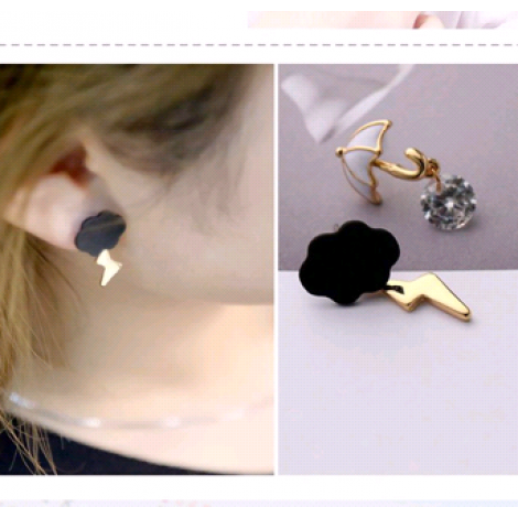 Korean Fashion Sweet Ol Cloud Umbrella Zircon Asymmetric Earrings Yiwu Toppinggoods Wholesale Nhsc208617