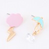 Korean Fashion Sweet Ol Cloud Umbrella Zircon Asymmetric Earrings Yiwu Toppinggoods Wholesale Nhsc208617