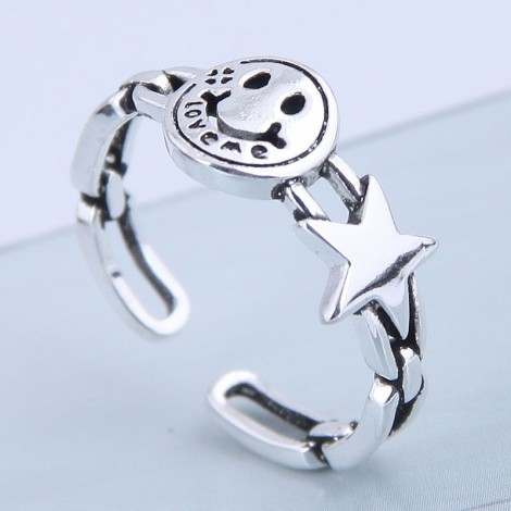 Fashion Retro Smiley Star Open Ring Yiwu Toppinggoods Wholesale Nhsc208673