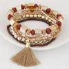 New Bohemian Metal Wild Rice Beads Tassel Multilayer Bracelet Yiwu Toppinggoods Wholesale Nhsc209549