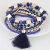 New Bohemian Metal Wild Rice Beads Tassel Multilayer Bracelet Yiwu Toppinggoods Wholesale Nhsc209549