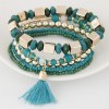 New Bohemian Metal Wild Rice Beads Tassel Multilayer Bracelet Yiwu Toppinggoods Wholesale Nhsc209549