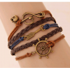 Fashion Retro Creative Ship Anchor Arrow Notes Combination Alloy Accessories Handmade Multilayer Braided Bracelet Yiwu Toppinggoods Wholesale Nhsc209564