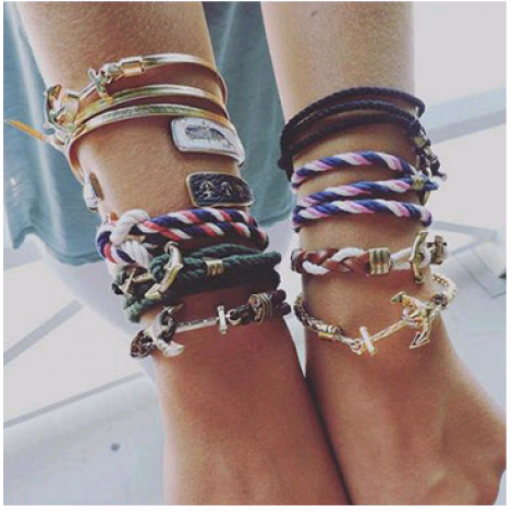 Simple Metal Anchor Braided Multilayer Bracelet Yiwu Toppinggoods Wholesale Nhsc209565