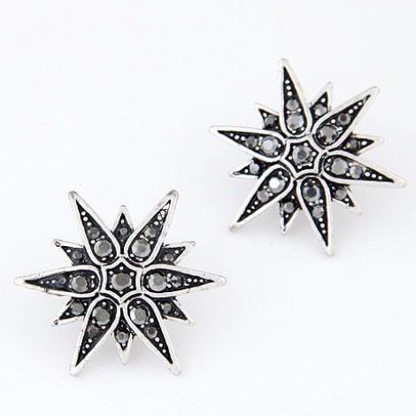 Korean Fashion Retro Shine Sun Flower Earrings Yiwu Toppinggoods Wholesale Nhsc210064