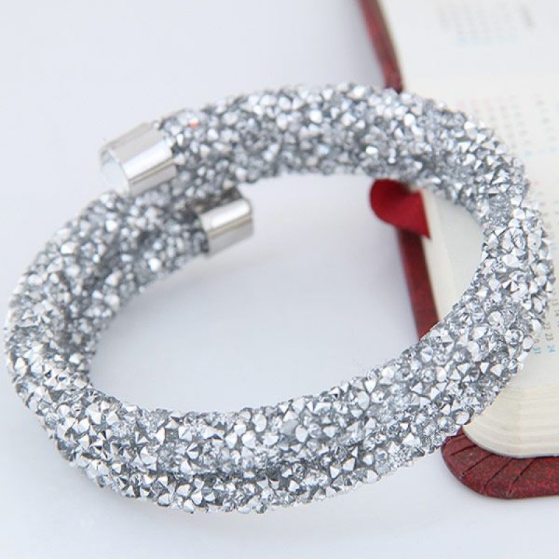 New Fashion Bright Light Double Opening Bracelet Yiwu Toppinggoods Wholesale Nhsc210073